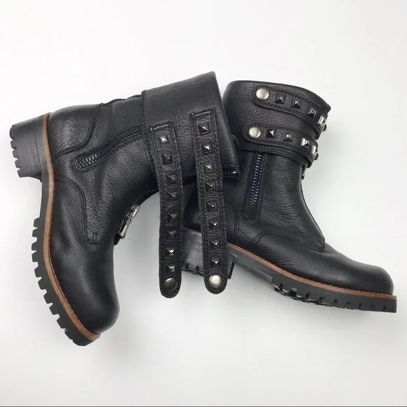 Like new KLR | Studded Leather Black Boots - Picture 1 of 8